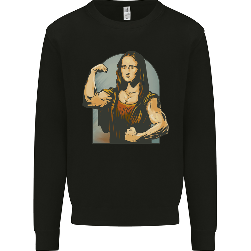 Mona Lifter Funny Gym Bodybuilding Workout Kids Sweatshirt Jumper Black