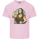 Mona Lifter Funny Gym Bodybuilding Workout Kids T-Shirt Childrens Light Pink