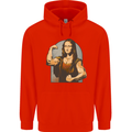 Mona Lifter Funny Gym Bodybuilding Workout Mens 80% Cotton Hoodie Bright Red