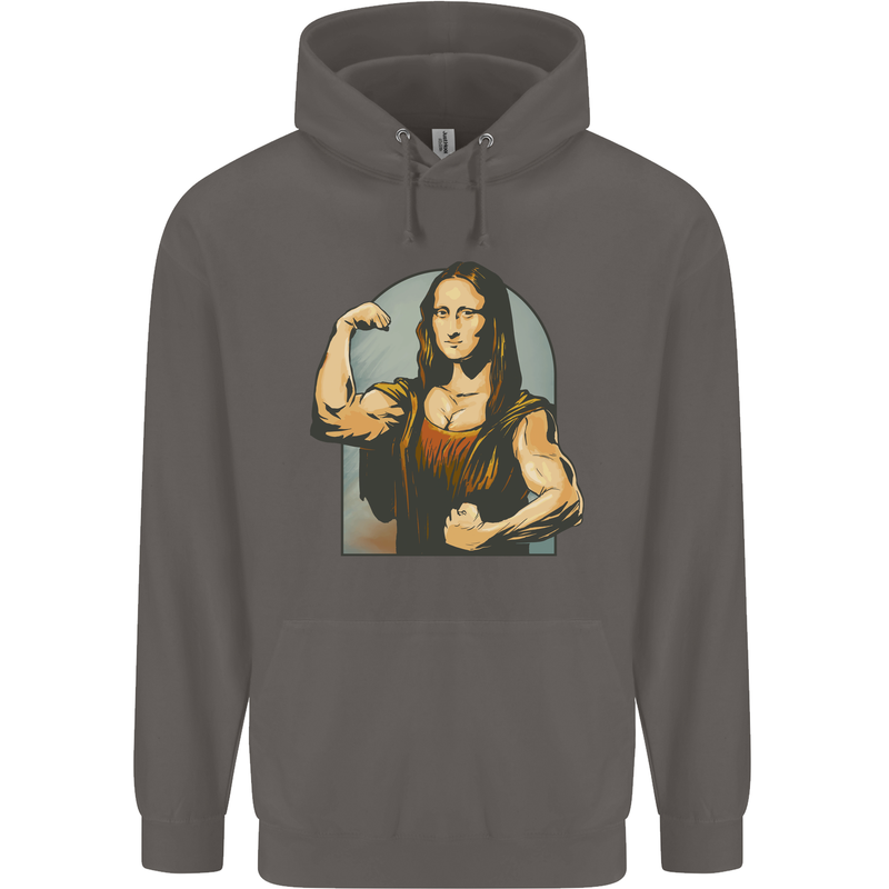 Mona Lifter Funny Gym Bodybuilding Workout Mens 80% Cotton Hoodie Charcoal