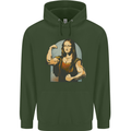 Mona Lifter Funny Gym Bodybuilding Workout Mens 80% Cotton Hoodie Forest Green
