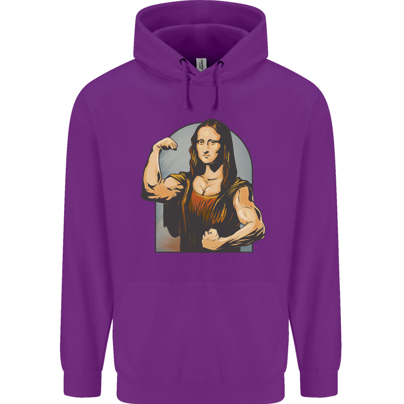 Mona Lifter Funny Gym Bodybuilding Workout Mens 80% Cotton Hoodie Purple