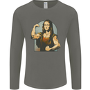 Mona Lifter Funny Gym Bodybuilding Workout Mens Long Sleeve T-Shirt Charcoal
