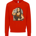 Mona Lifter Funny Gym Bodybuilding Workout Mens Sweatshirt Jumper Bright Red