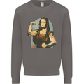 Mona Lifter Funny Gym Bodybuilding Workout Mens Sweatshirt Jumper Charcoal