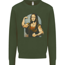 Mona Lifter Funny Gym Bodybuilding Workout Mens Sweatshirt Jumper Forest Green