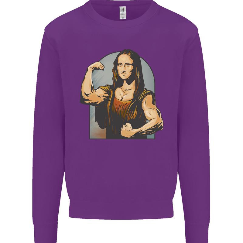Mona Lifter Funny Gym Bodybuilding Workout Mens Sweatshirt Jumper Purple