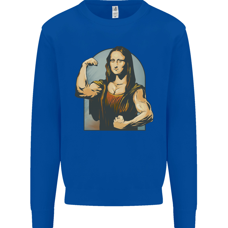 Mona Lifter Funny Gym Bodybuilding Workout Mens Sweatshirt Jumper Royal Blue