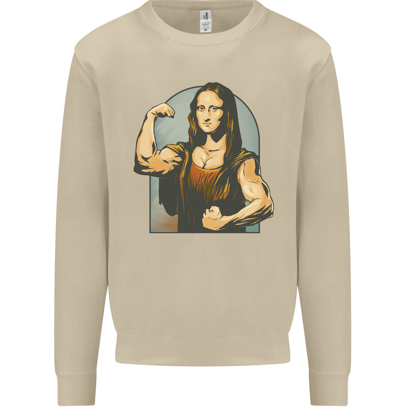 Mona Lifter Funny Gym Bodybuilding Workout Mens Sweatshirt Jumper Sand