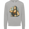 Mona Lifter Funny Gym Bodybuilding Workout Mens Sweatshirt Jumper Sports Grey