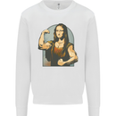 Mona Lifter Funny Gym Bodybuilding Workout Mens Sweatshirt Jumper White