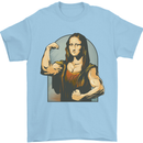 Mona Lifter Funny Gym Bodybuilding Workout Mens T-Shirt Cotton Gildan Light Blue