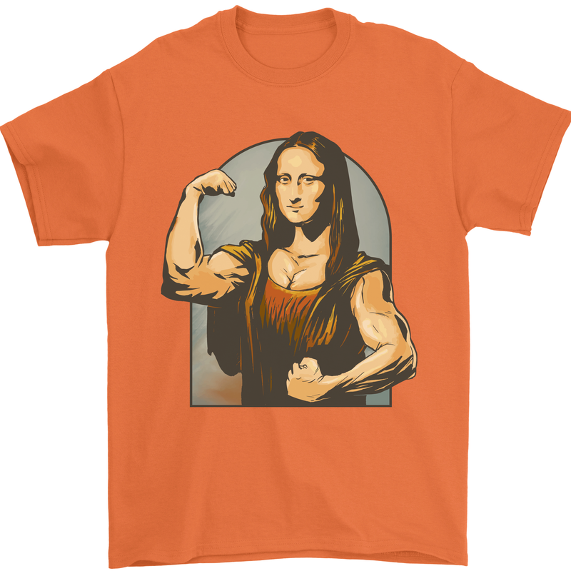 Mona Lifter Funny Gym Bodybuilding Workout Mens T-Shirt Cotton Gildan Orange