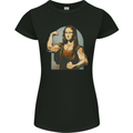 Mona Lifter Funny Gym Bodybuilding Workout Womens Petite Cut T-Shirt Black