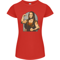 Mona Lifter Funny Gym Bodybuilding Workout Womens Petite Cut T-Shirt Red