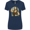 Mona Lifter Funny Gym Bodybuilding Workout Womens Wider Cut T-Shirt Navy Blue