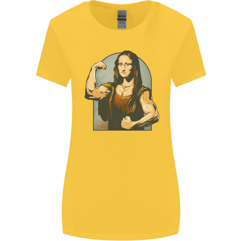 Mona Lifter Funny Gym Bodybuilding Workout Womens Wider Cut T-Shirt Yellow