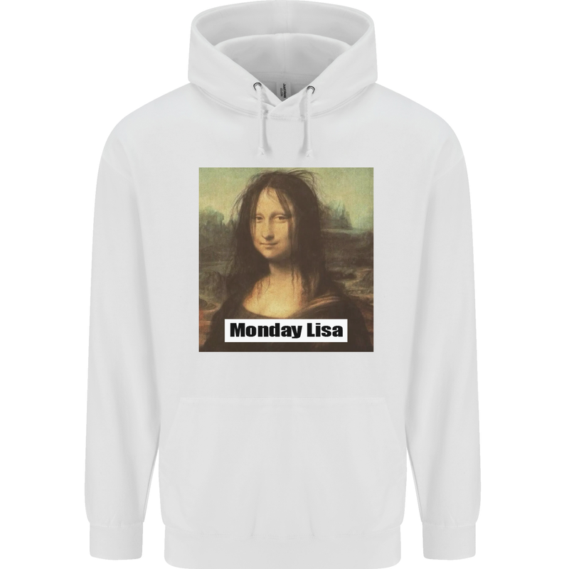 Mona Lisa Parody Monday Lisa Childrens Kids Hoodie White