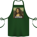 Mona Lisa Parody Monday Lisa Cotton Apron 100% Organic Forest Green