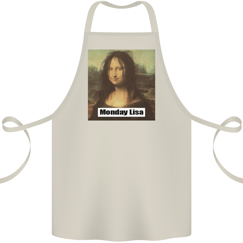 Mona Lisa Parody Monday Lisa Cotton Apron 100% Organic Natural