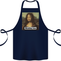 Mona Lisa Parody Monday Lisa Cotton Apron 100% Organic Navy Blue