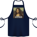 Mona Lisa Parody Monday Lisa Cotton Apron 100% Organic Navy Blue