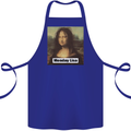Mona Lisa Parody Monday Lisa Cotton Apron 100% Organic Royal Blue