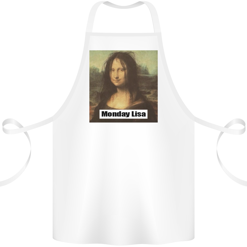 Mona Lisa Parody Monday Lisa Cotton Apron 100% Organic White