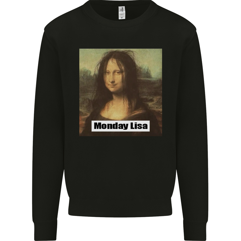 Mona Lisa Parody Monday Lisa Kids Sweatshirt Jumper Black