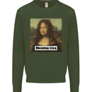 Mona Lisa Parody Monday Lisa Kids Sweatshirt Jumper Forest Green