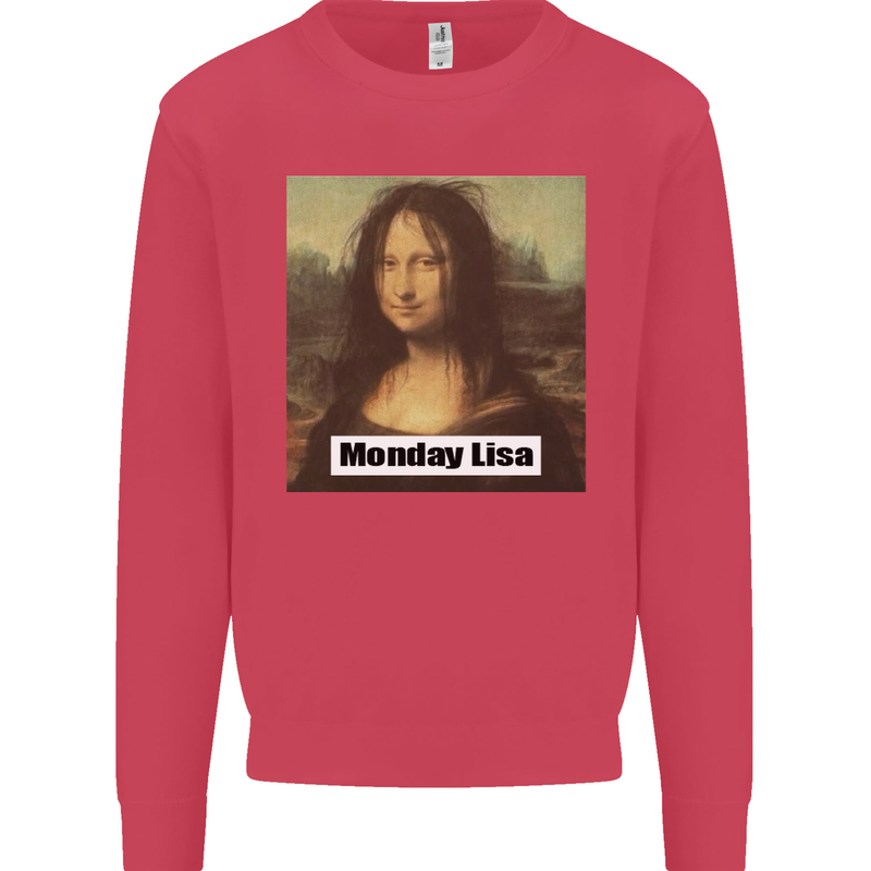 Mona Lisa Parody Monday Lisa Kids Sweatshirt Jumper Heliconia