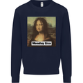 Mona Lisa Parody Monday Lisa Kids Sweatshirt Jumper Navy Blue