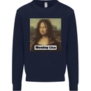 Mona Lisa Parody Monday Lisa Kids Sweatshirt Jumper Navy Blue
