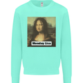 Mona Lisa Parody Monday Lisa Kids Sweatshirt Jumper Peppermint
