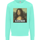 Mona Lisa Parody Monday Lisa Kids Sweatshirt Jumper Peppermint