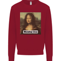 Mona Lisa Parody Monday Lisa Kids Sweatshirt Jumper Red
