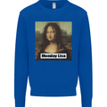 Mona Lisa Parody Monday Lisa Kids Sweatshirt Jumper Royal Blue