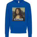 Mona Lisa Parody Monday Lisa Kids Sweatshirt Jumper Royal Blue