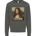Mona Lisa Parody Monday Lisa Kids Sweatshirt Jumper Storm Grey