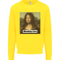 Mona Lisa Parody Monday Lisa Kids Sweatshirt Jumper Yellow