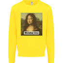 Mona Lisa Parody Monday Lisa Kids Sweatshirt Jumper Yellow