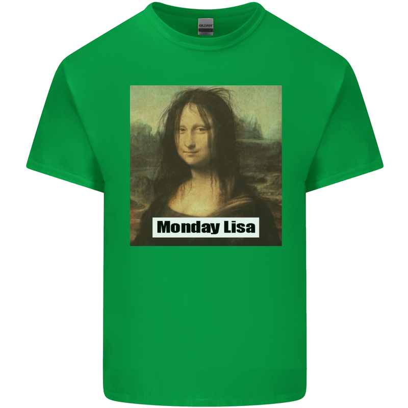 Mona Lisa Parody Monday Lisa Kids T-Shirt Childrens Irish Green