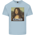 Mona Lisa Parody Monday Lisa Kids T-Shirt Childrens Light Blue