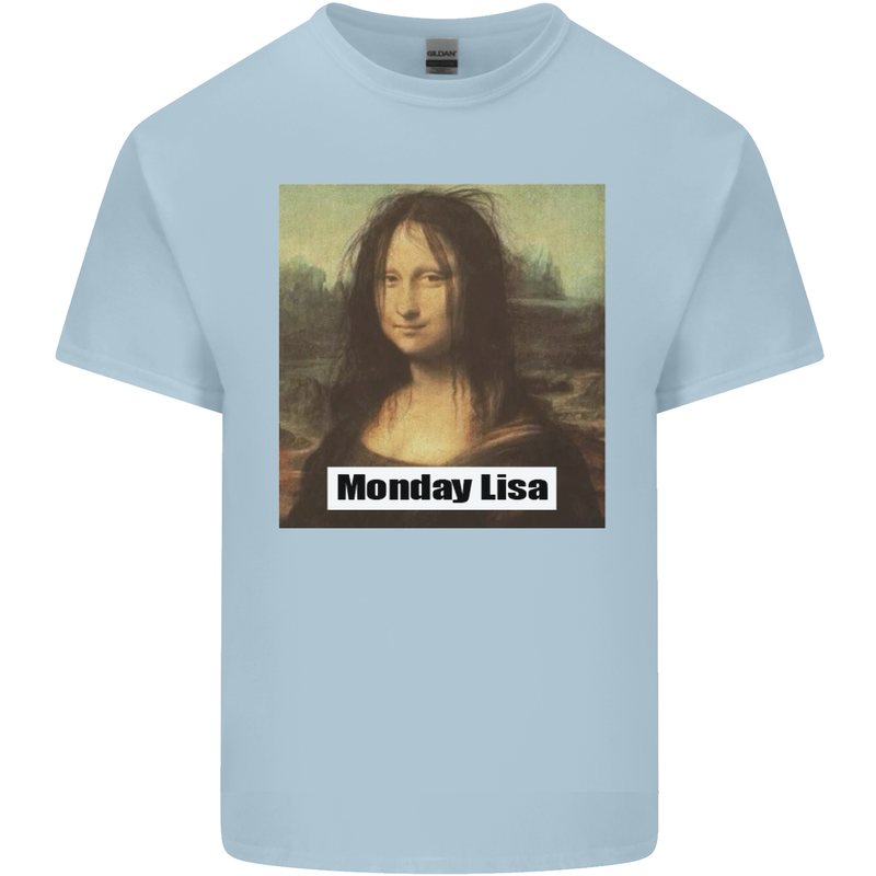 Mona Lisa Parody Monday Lisa Kids T-Shirt Childrens Light Blue
