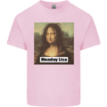 Mona Lisa Parody Monday Lisa Kids T-Shirt Childrens Light Pink