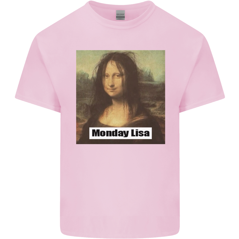 Mona Lisa Parody Monday Lisa Kids T-Shirt Childrens Light Pink