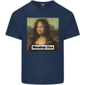 Mona Lisa Parody Monday Lisa Kids T-Shirt Childrens Navy Blue