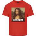 Mona Lisa Parody Monday Lisa Kids T-Shirt Childrens Red