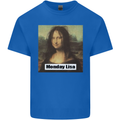 Mona Lisa Parody Monday Lisa Kids T-Shirt Childrens Royal Blue