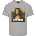 Mona Lisa Parody Monday Lisa Kids T-Shirt Childrens Sports Grey
